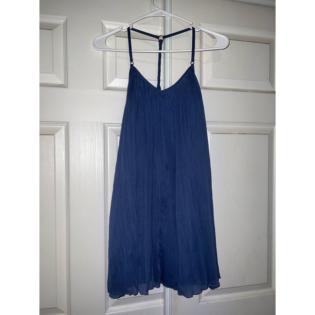 Abercrombie & Fitch Aegean Blue Trapeze Dress W/ Braided Strap. Size Sp.
